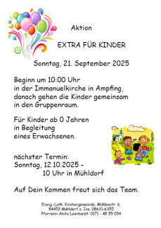 Aktion Extra für Kinder